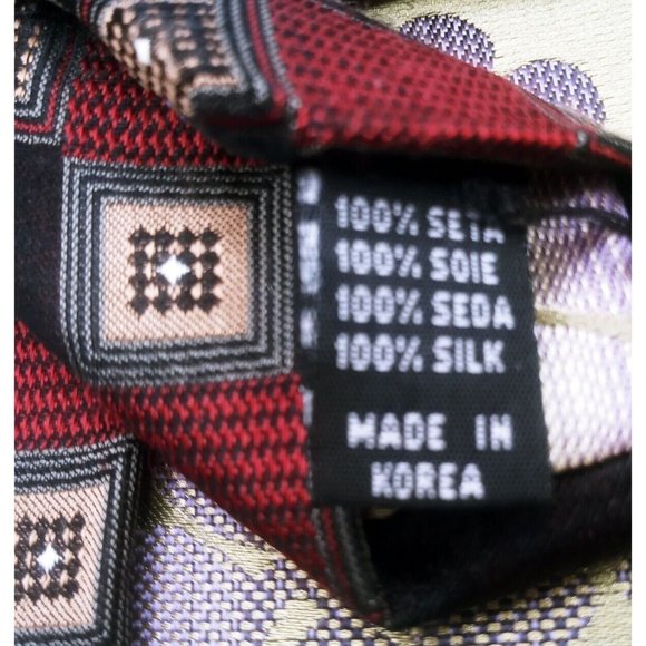 Men's Tie Roberto Villini Couture Multi-Color Geometric Diamond Print 100% Silk - Picture 10 of 12